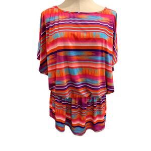 XL La Blanca Womens Swim Coverup Dress Blouson Style Multicolor